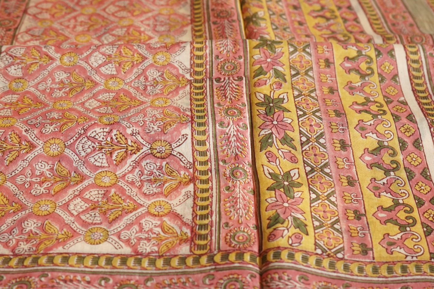 Hand Block Printed Chanderi Silk Cotton Saree