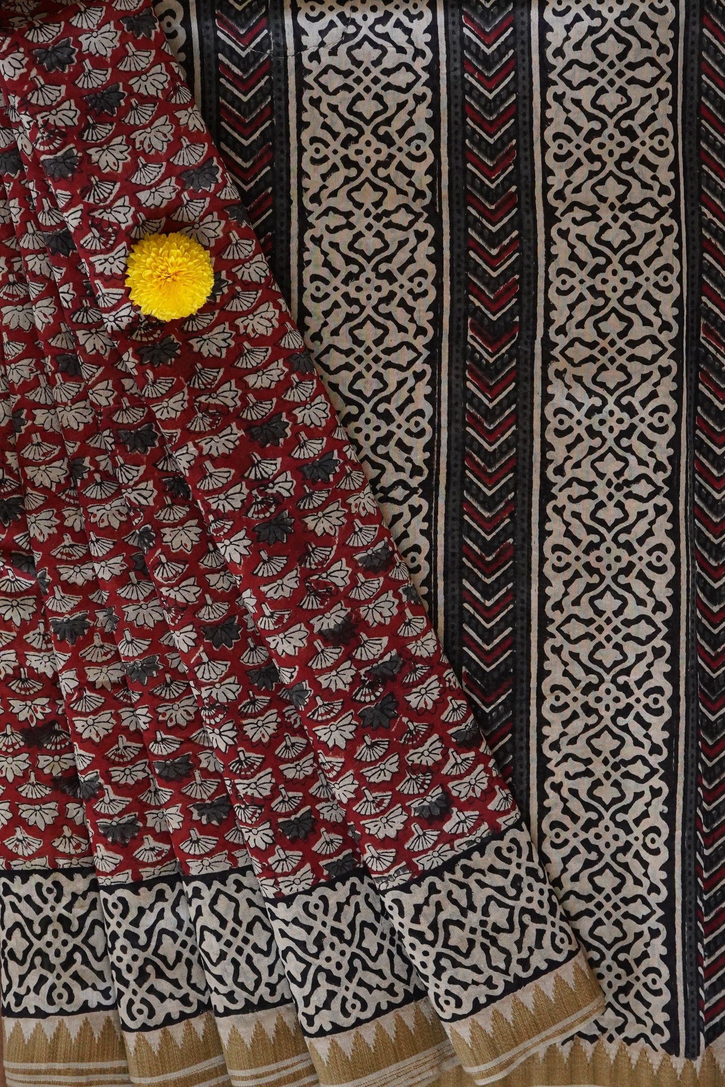 Hand Block Printed Chanderi Silk Cotton Saree