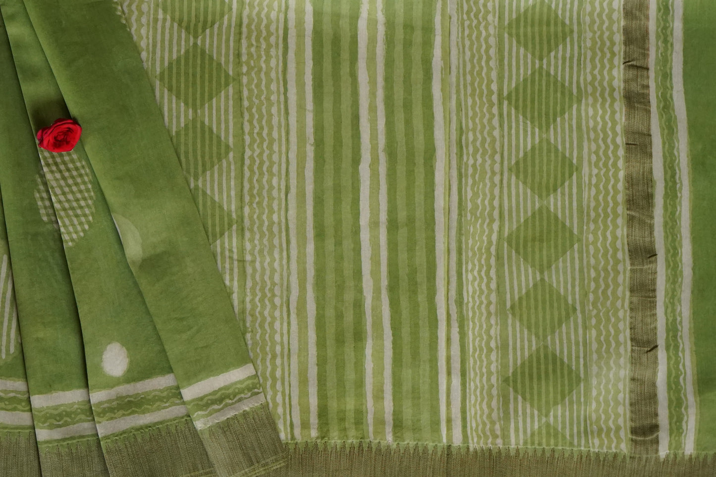 Hand Block Printed Chanderi Silk Cotton Saree