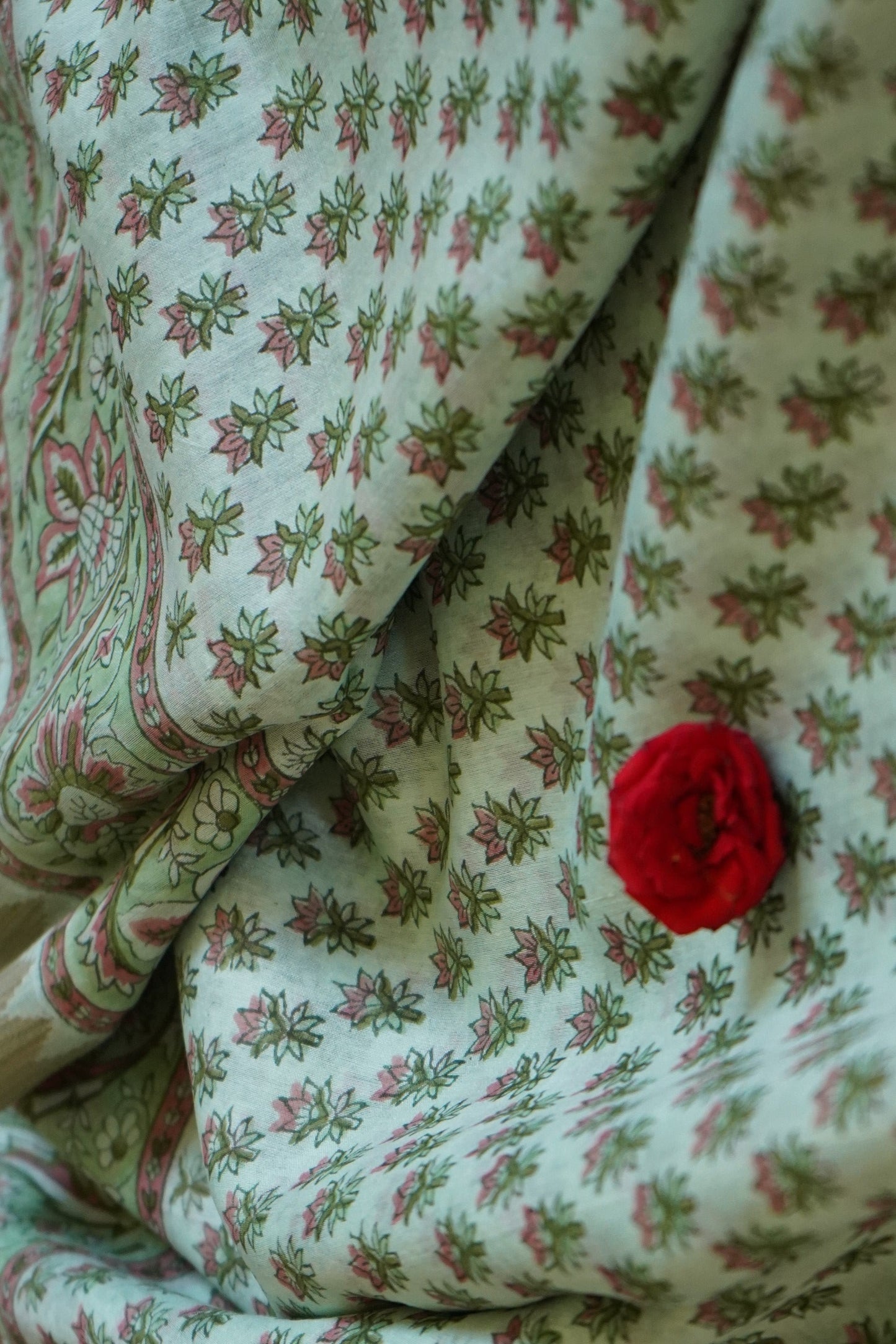 Hand Block Printed Chanderi Silk Cotton Saree
