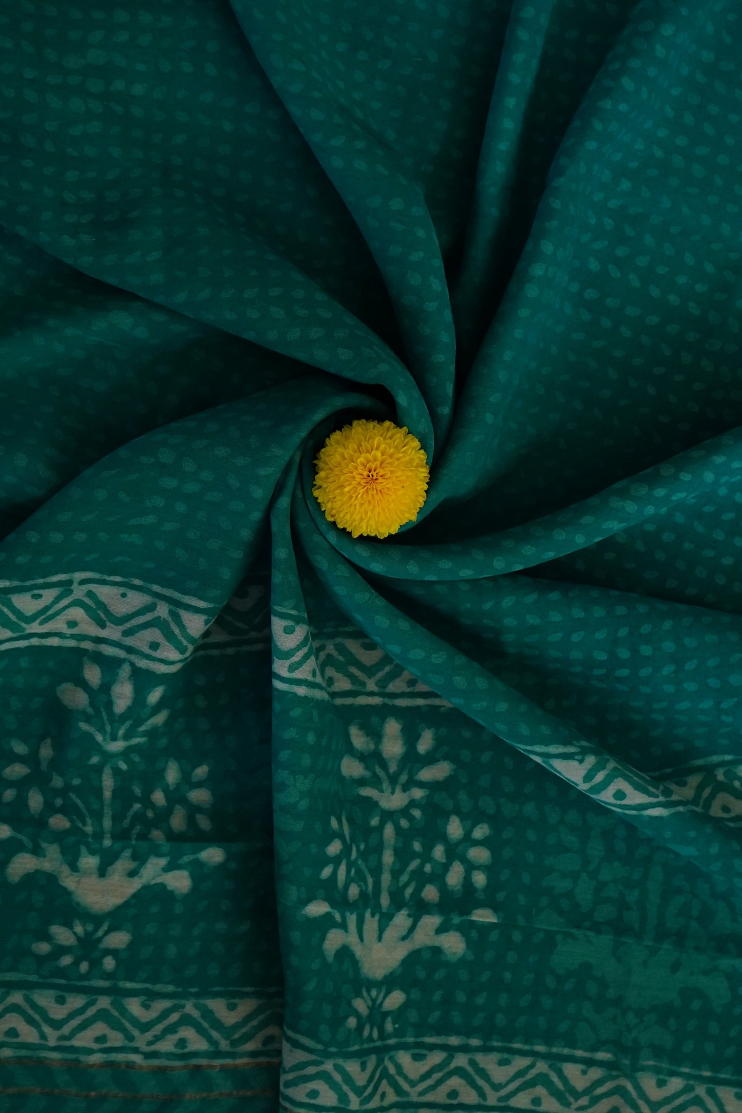 Hand Block Printed Chanderi Silk Cotton Suit Set
