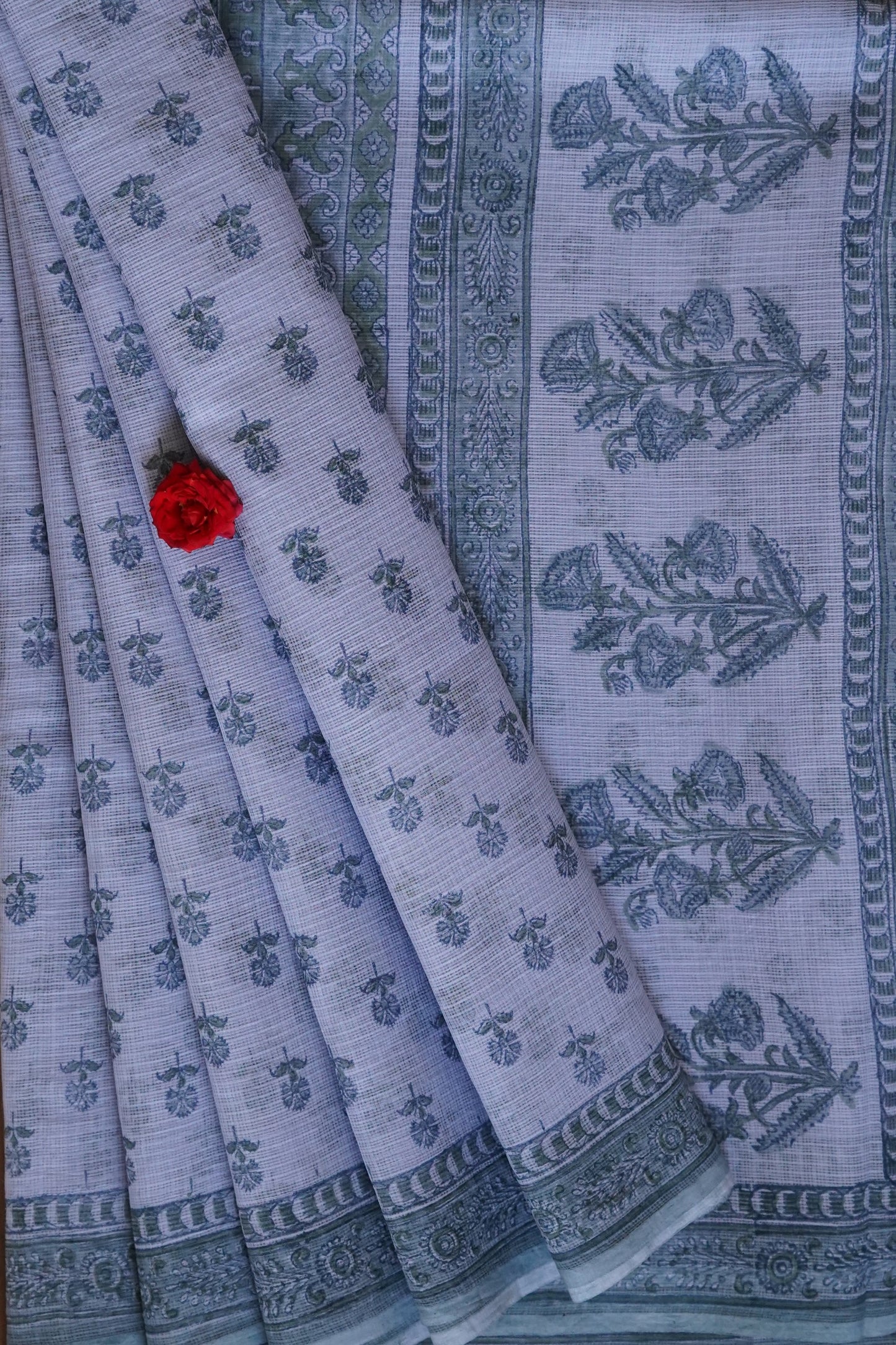 Hand Block Printed Kota Cotton Saree