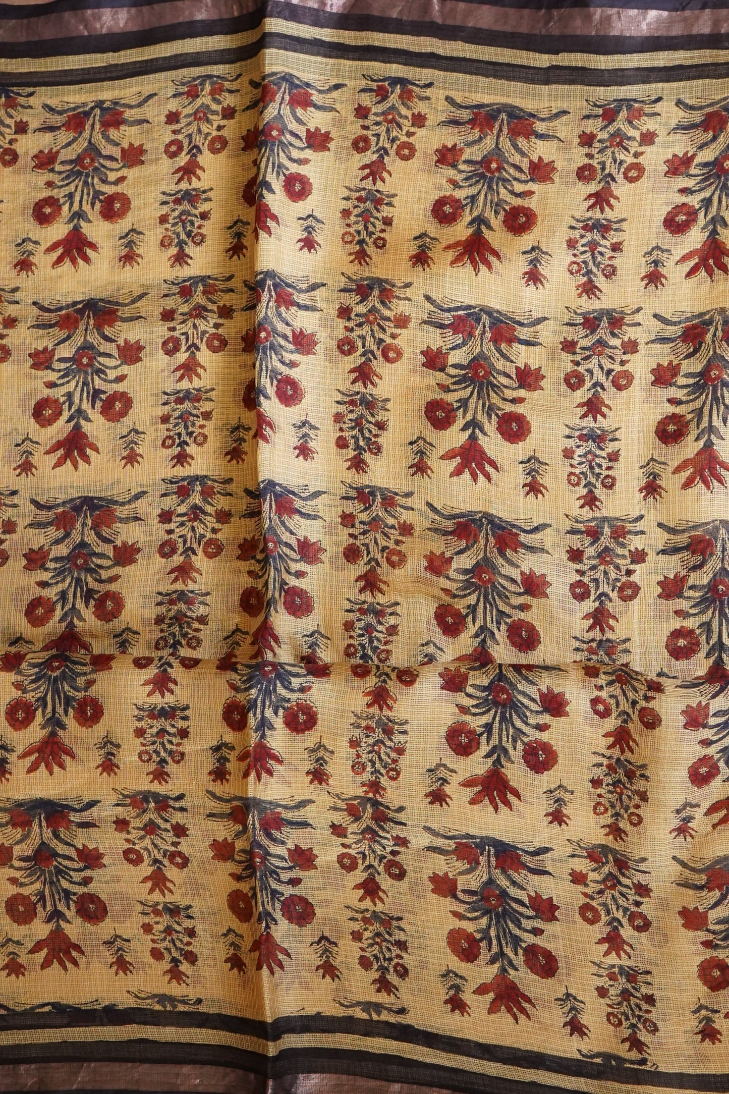 Hand Block Printed Kota Silk Saree