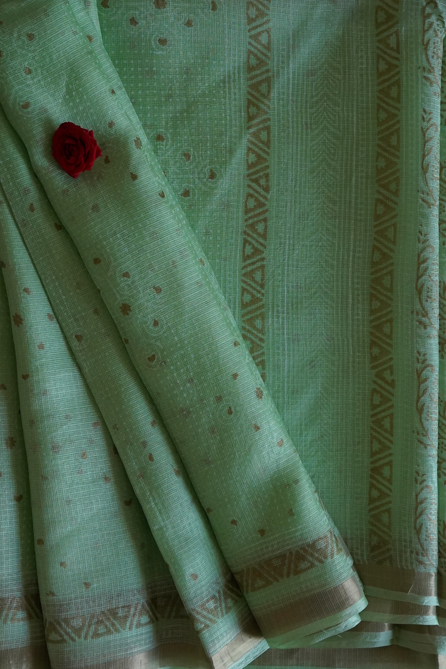 Hand Block Printed Kota Silk Saree