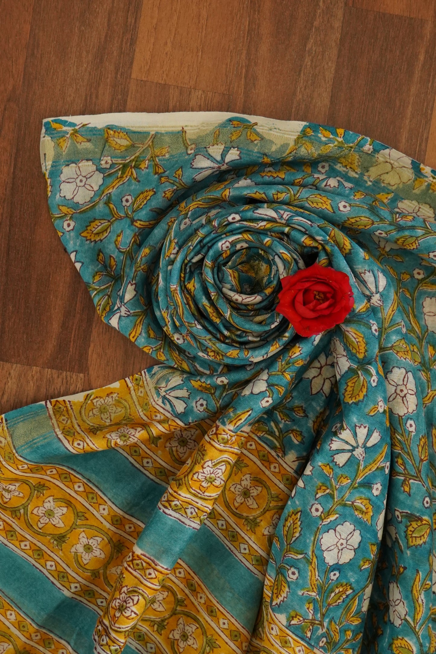 Hand Block Printed Chanderi Silk Cotton Dupatta