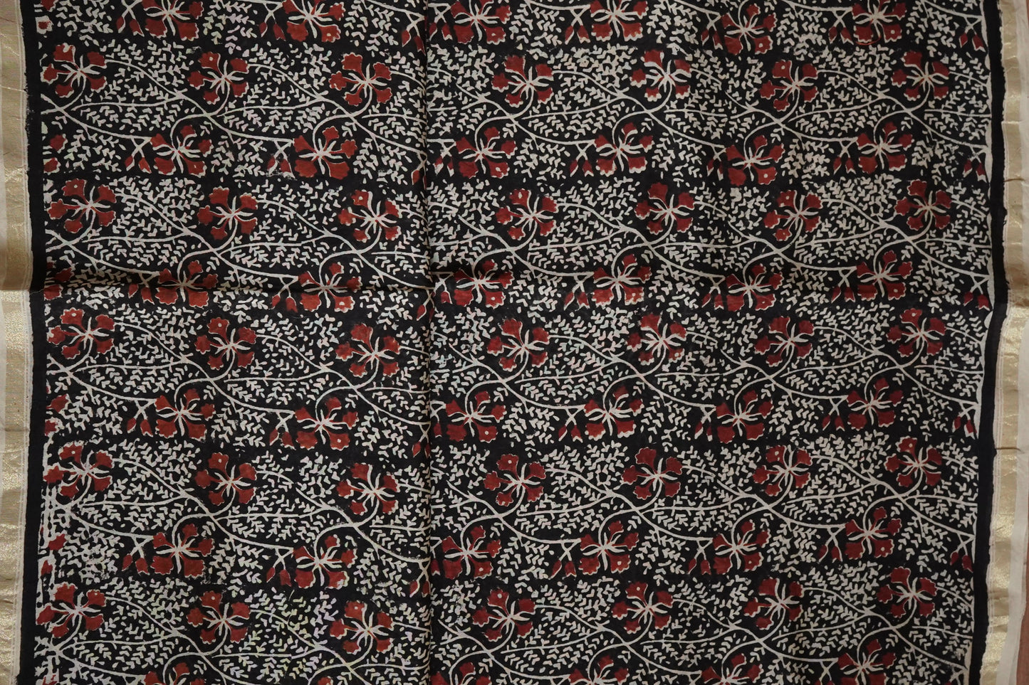 Hand Block Printed Chanderi Silk Cotton Saree