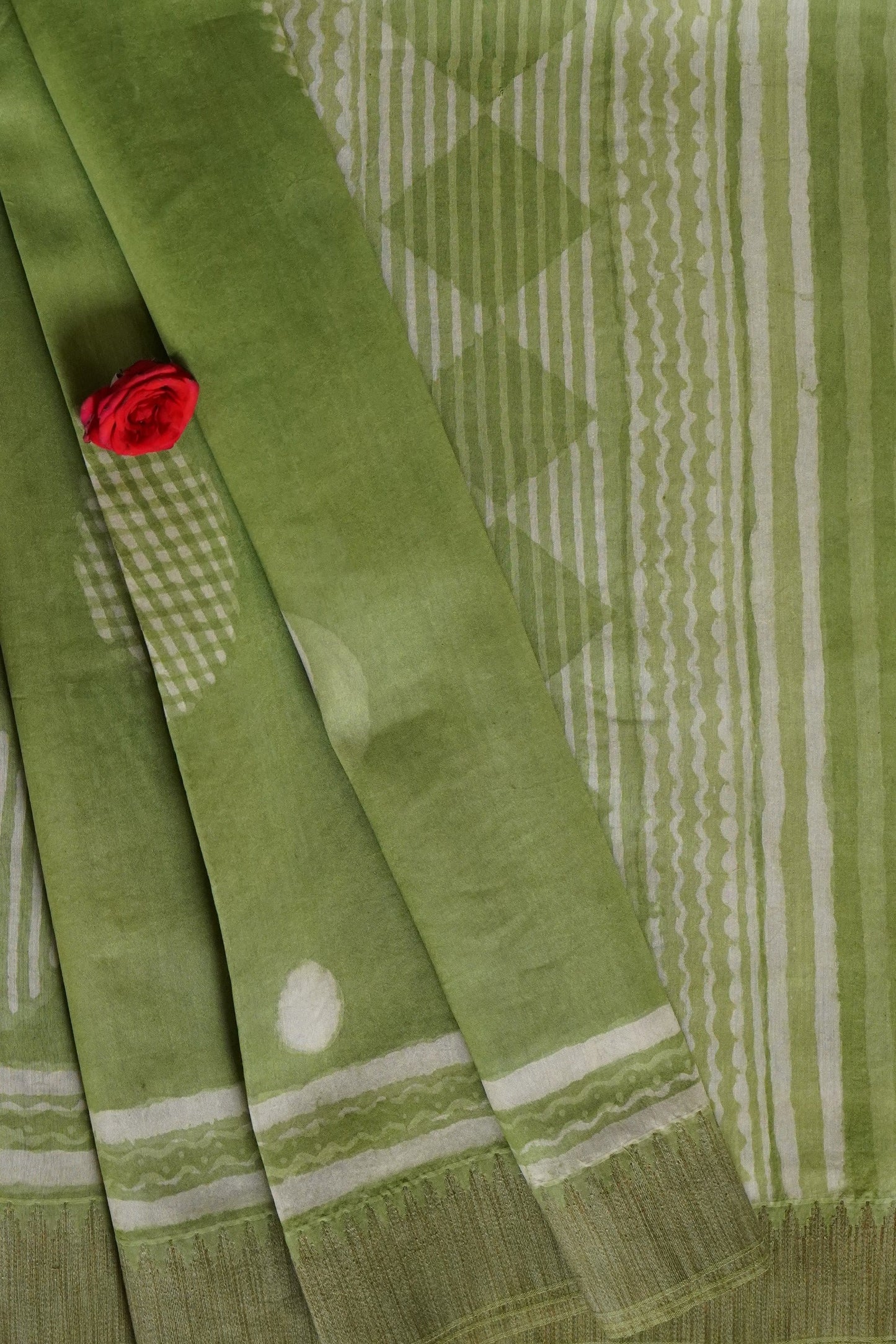 Hand Block Printed Chanderi Silk Cotton Saree