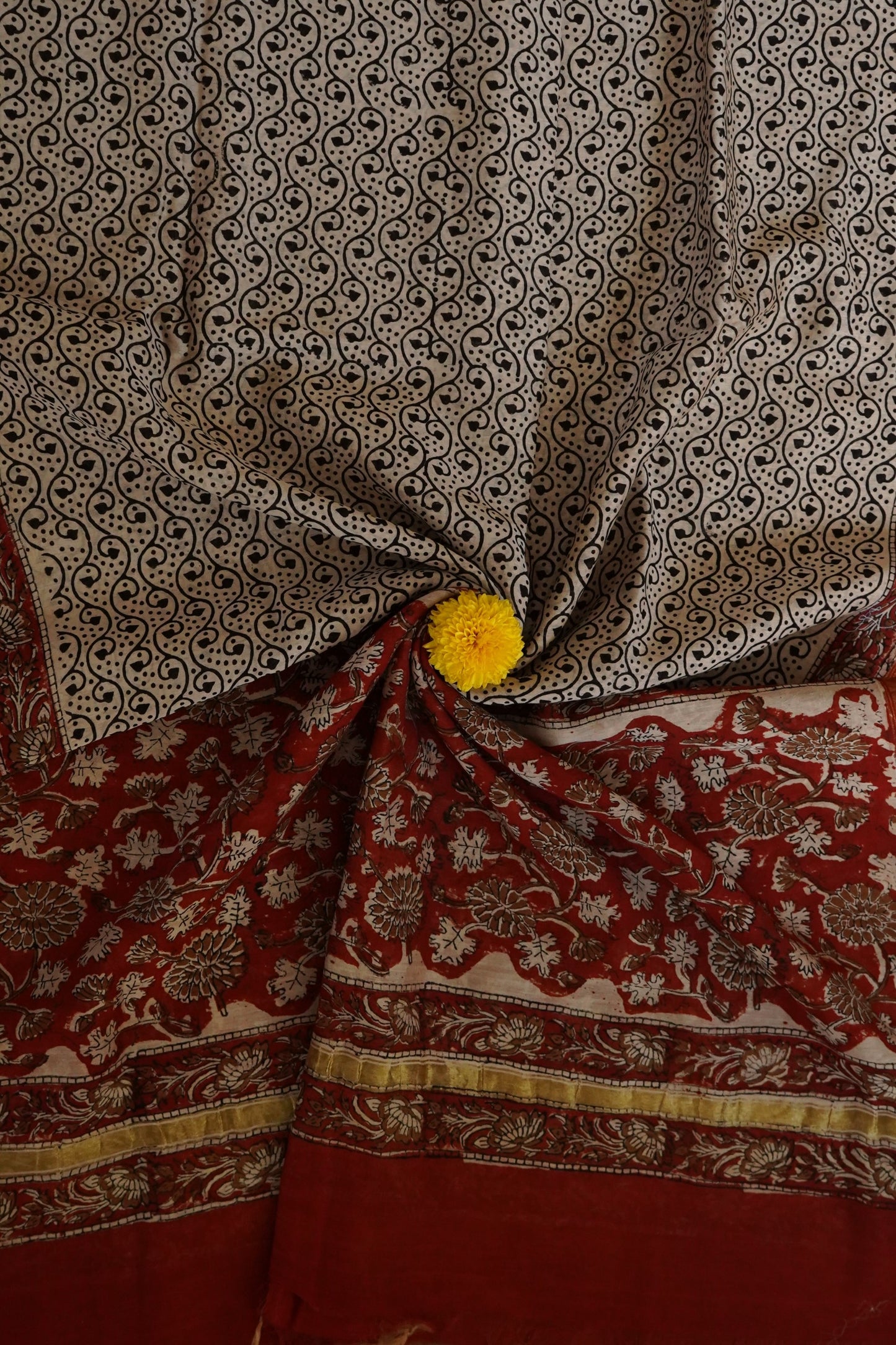 Hand Block Printed Chanderi Silk Cotton Suit Set
