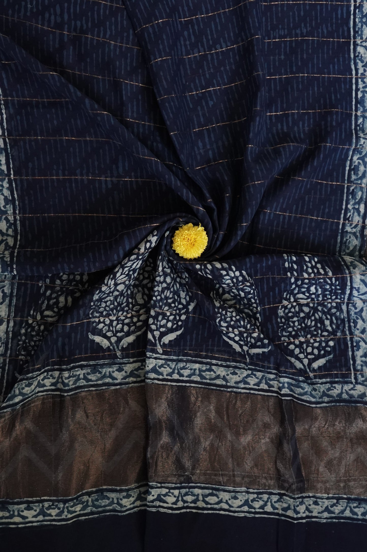 Hand Block Printed Chanderi Silk Cotton Suit Set