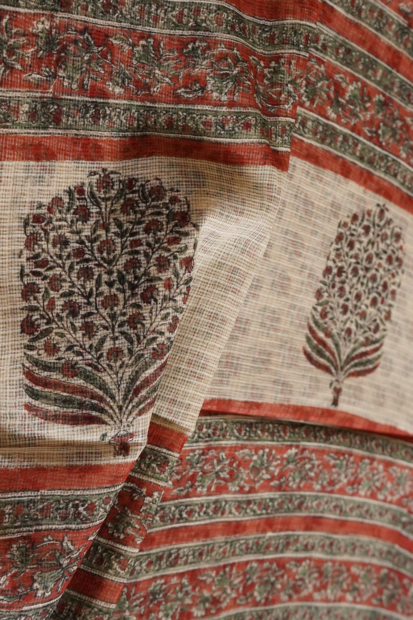 Hand Block Printed Kota Cotton Saree