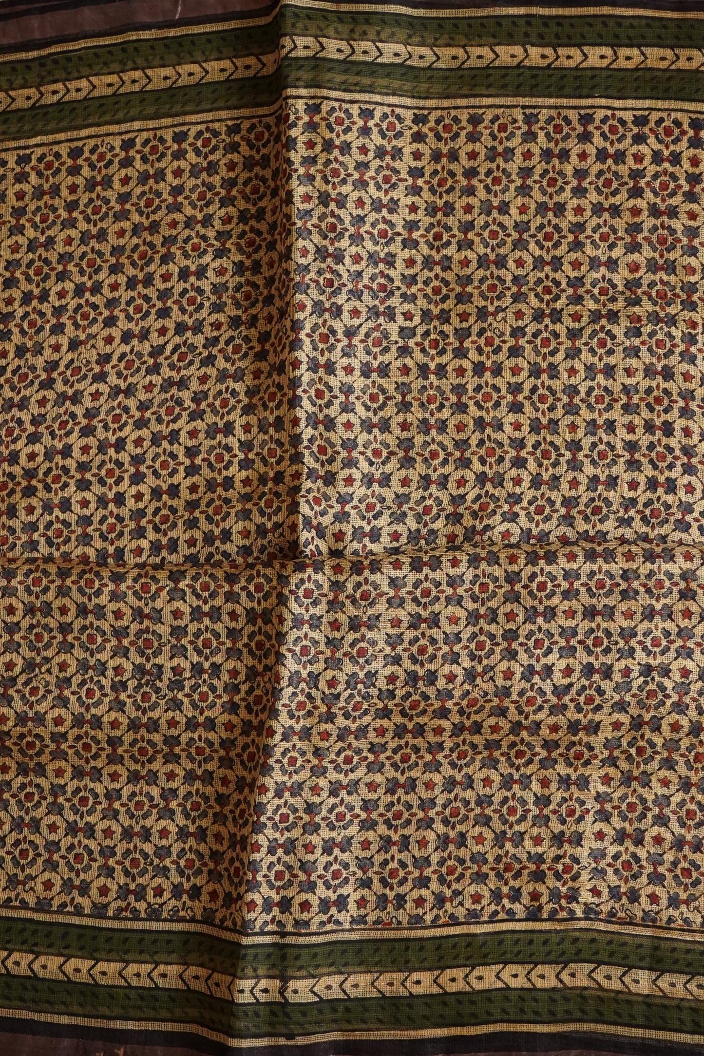 Hand Block Printed Kota Silk Saree