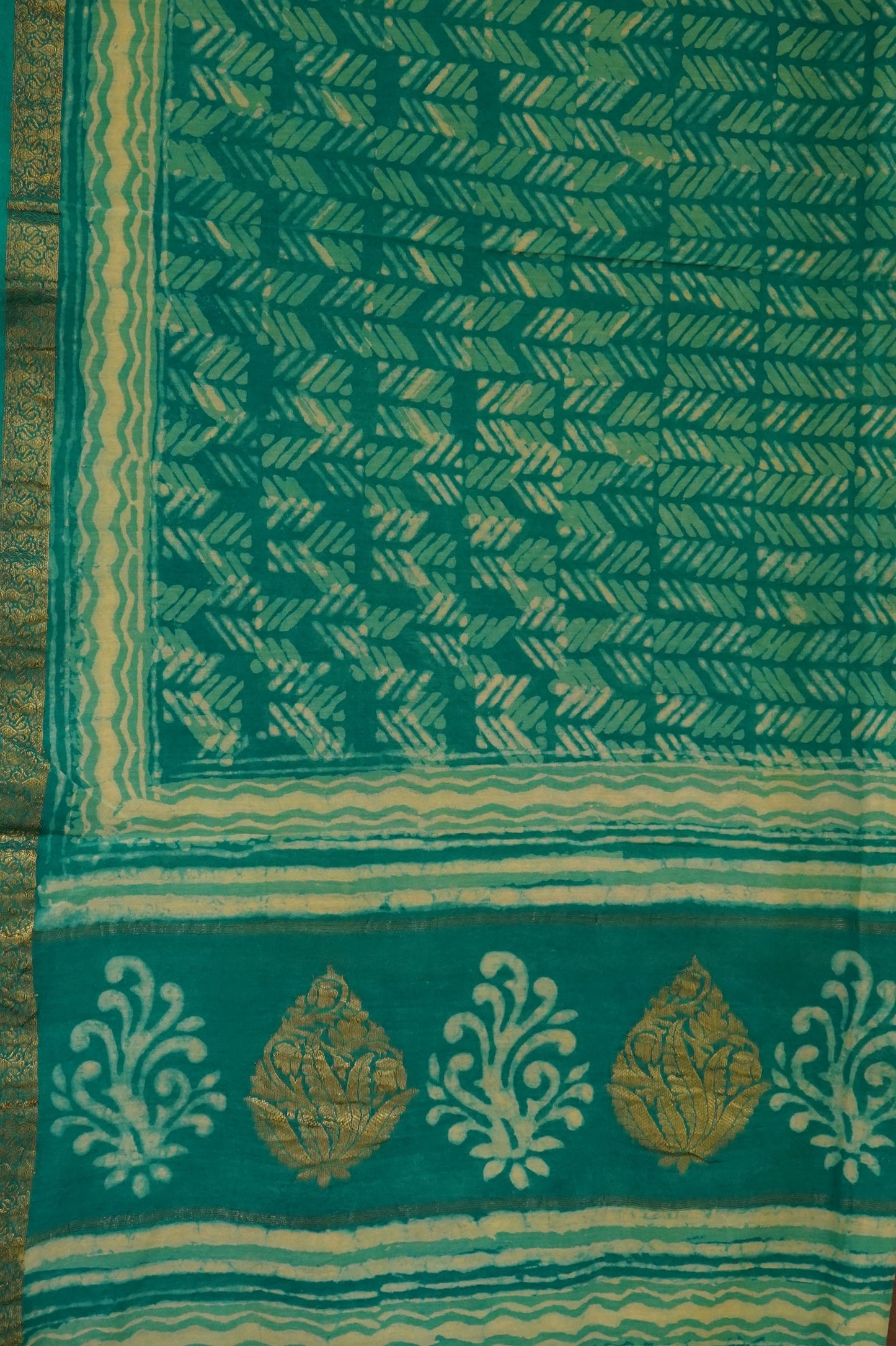 Hand Block Printed Chanderi Silk Cotton Dupatta