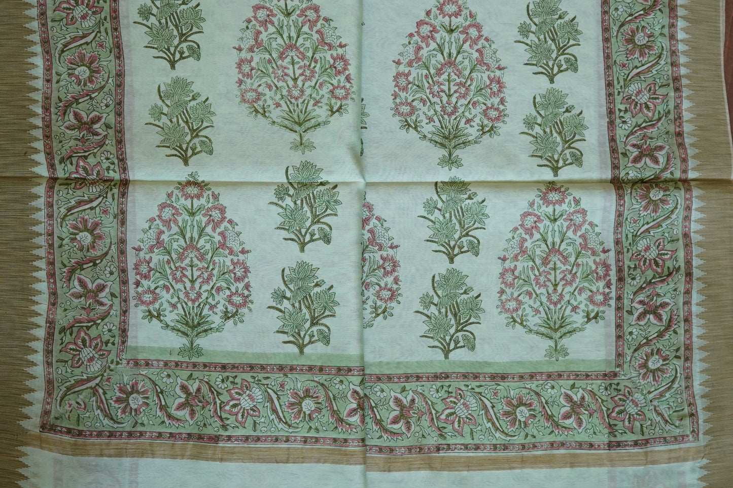 Hand Block Printed Chanderi Silk Cotton Saree