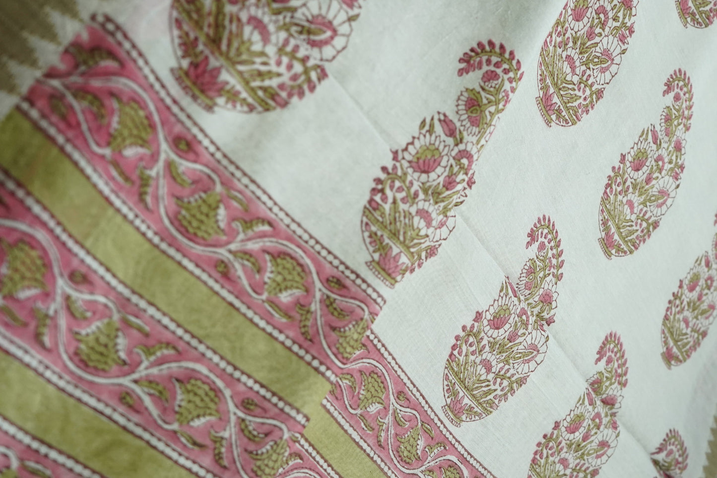 Hand Block Printed Chanderi Silk Cotton Saree