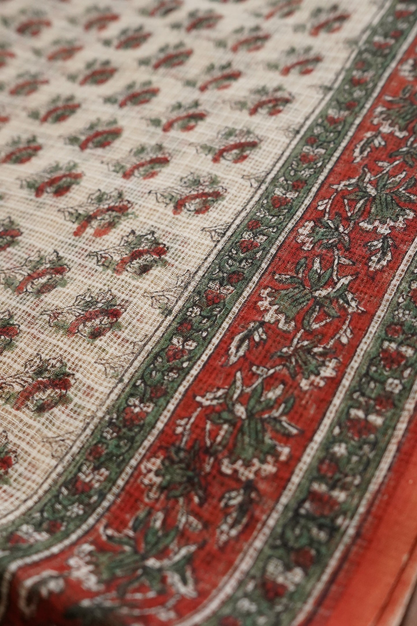 Hand Block Printed Kota Cotton Saree