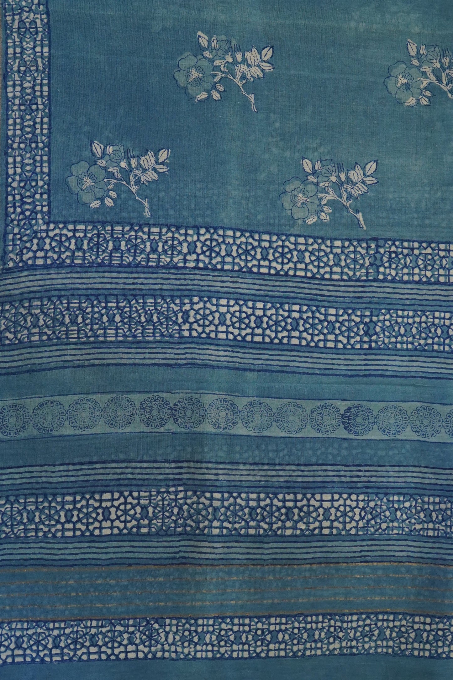 Hand Block Printed Chanderi Silk Cotton Dupatta