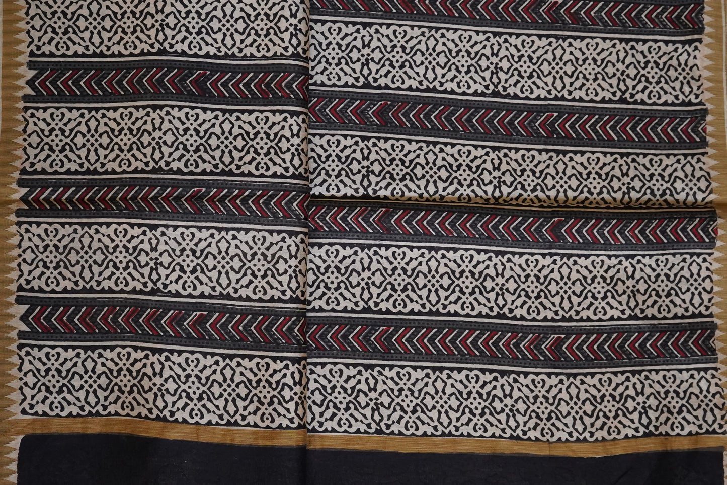 Hand Block Printed Chanderi Silk Cotton Saree