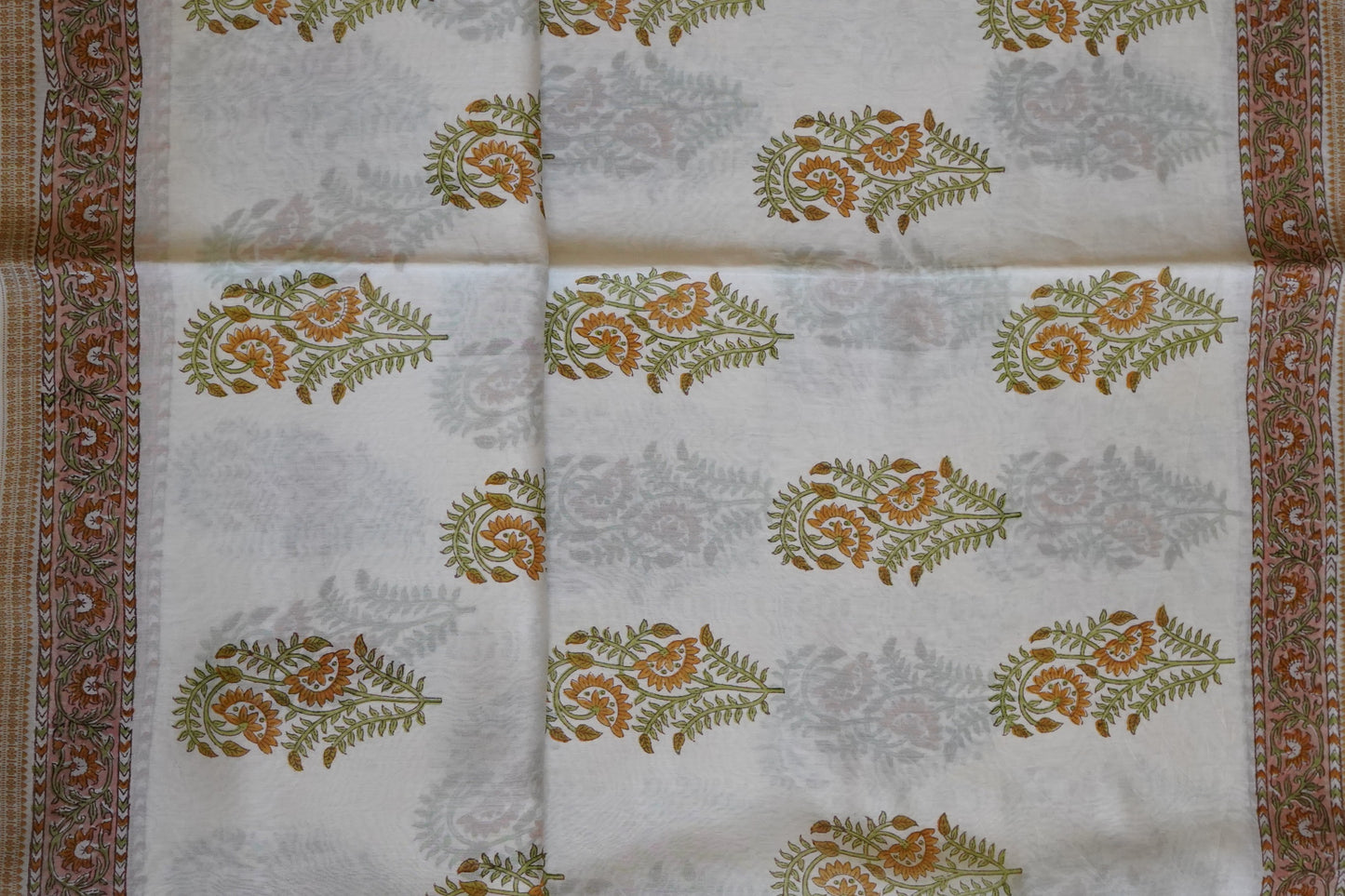 Hand Block Printed Chanderi Silk Cotton Saree