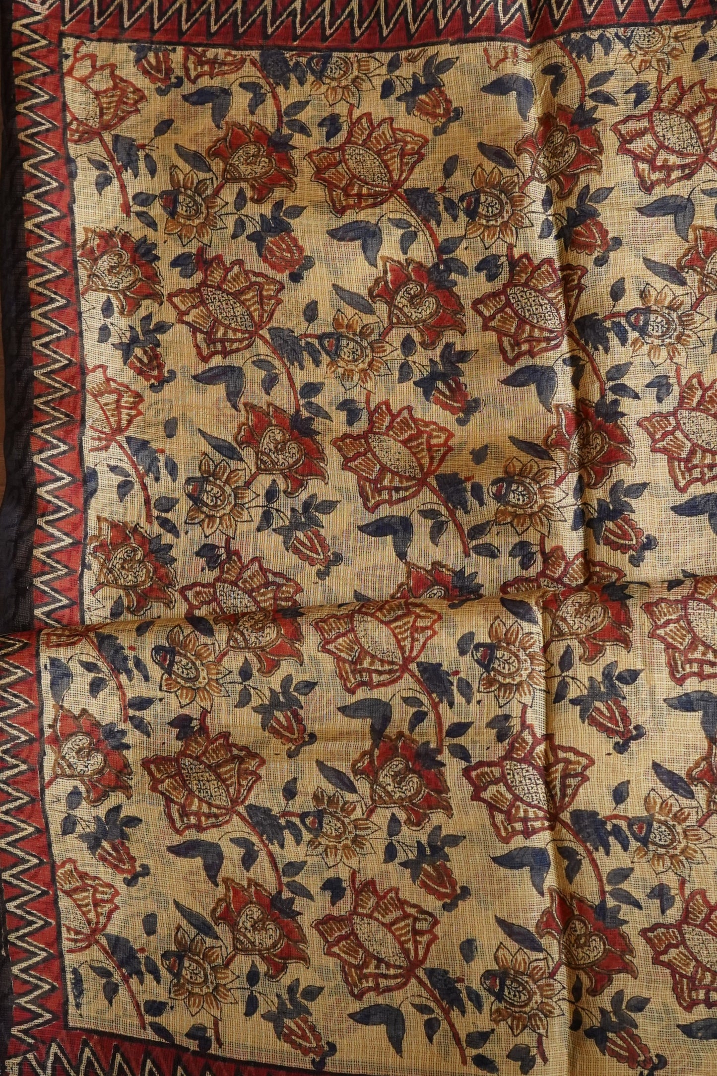 Hand Block Printed Kota Silk Saree