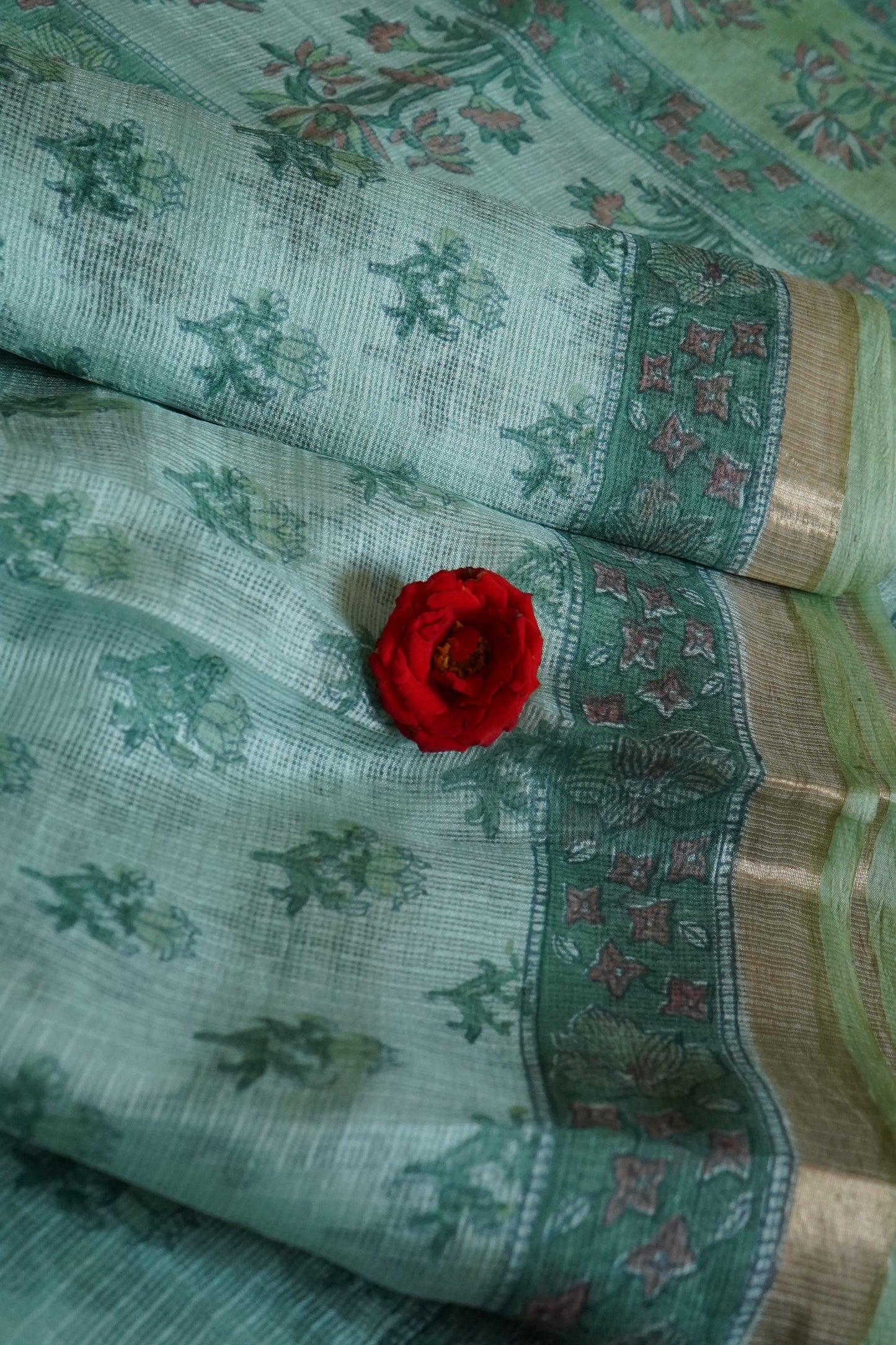 Hand Block Printed Kota Silk Saree