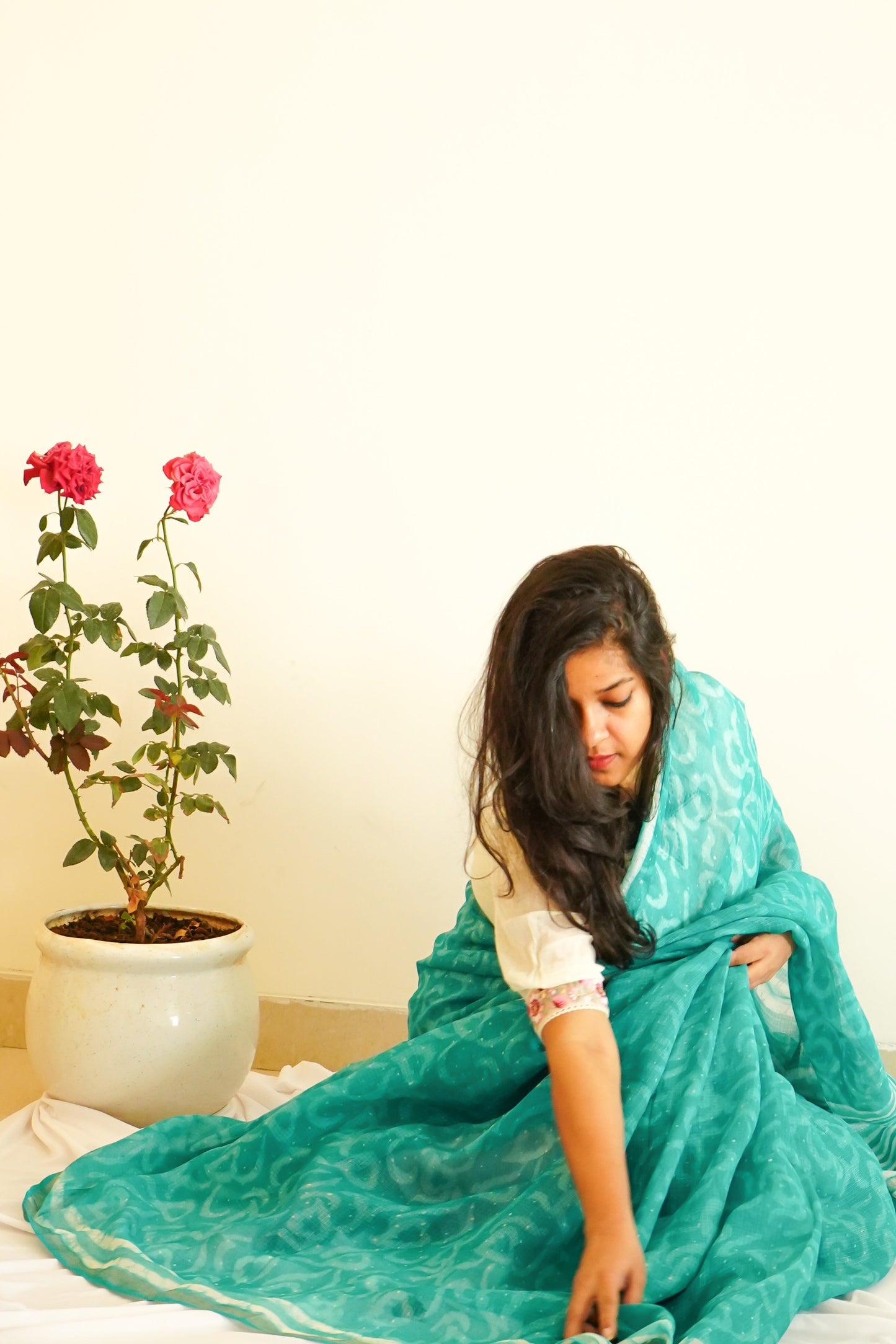 Hand Block Printed Kota Silk Saree