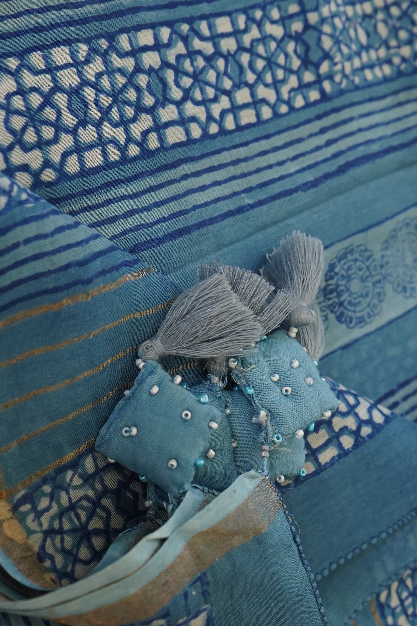 Hand Block Printed Chanderi Silk Cotton Dupatta