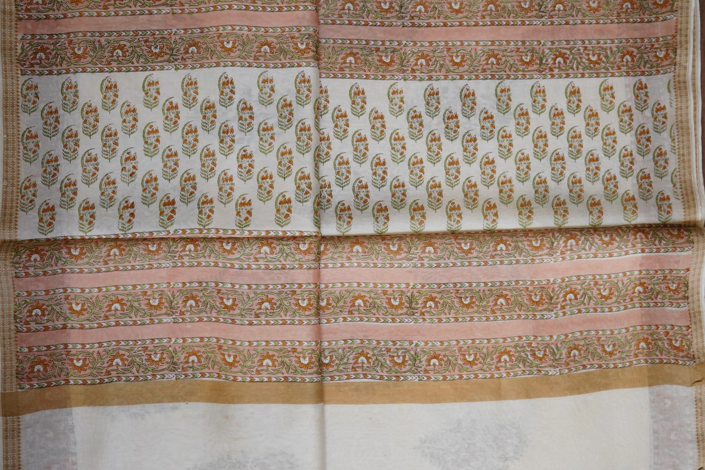 Hand Block Printed Chanderi Silk Cotton Saree