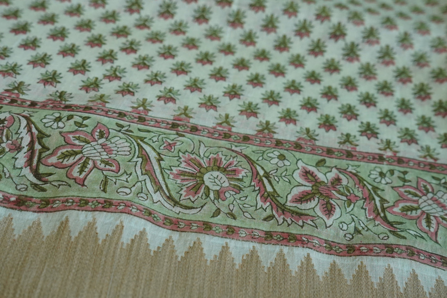 Hand Block Printed Chanderi Silk Cotton Saree