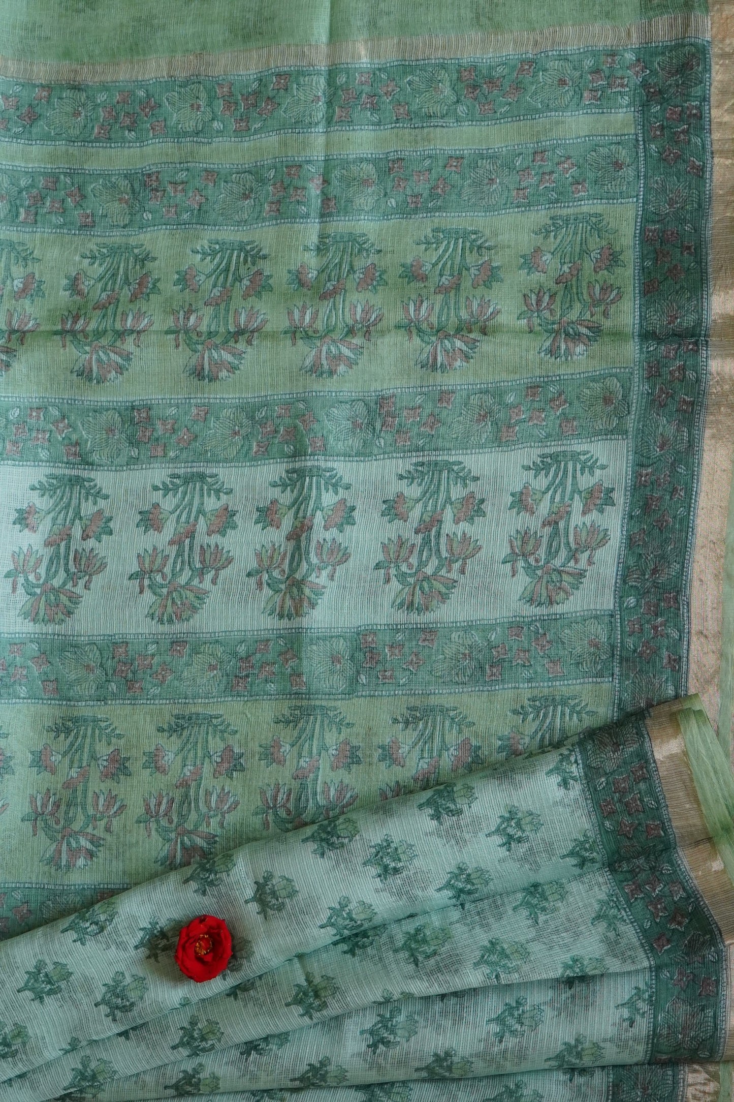 Hand Block Printed Kota Silk Saree