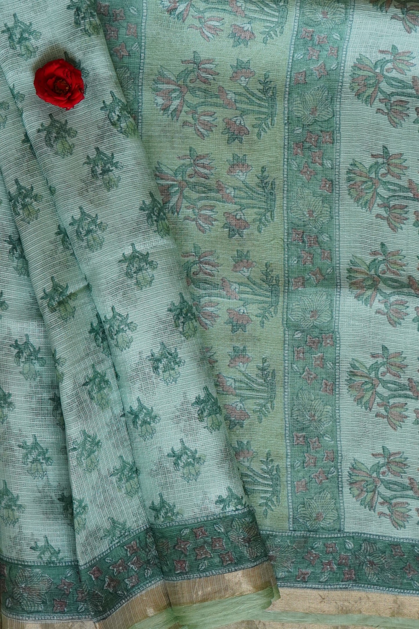 Hand Block Printed Kota Silk Saree