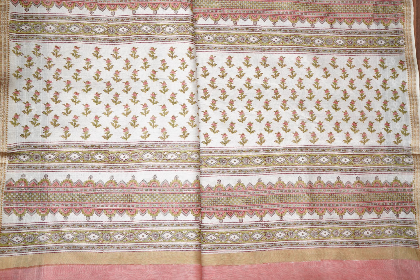 Hand Block Printed Chanderi Silk Cotton Saree