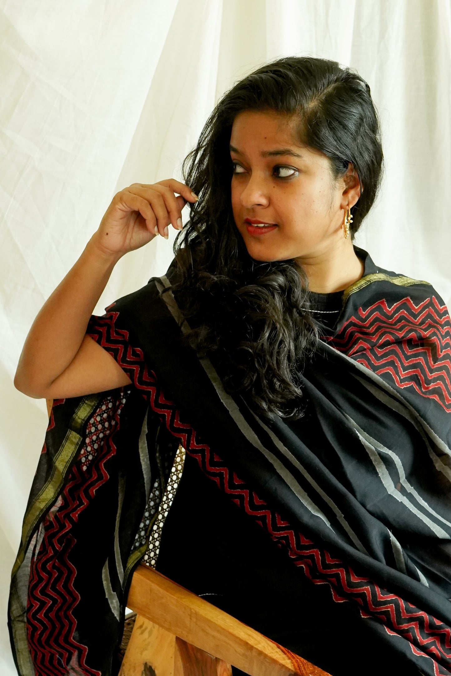 Hand Block Printed Chanderi Silk Cotton Dupatta
