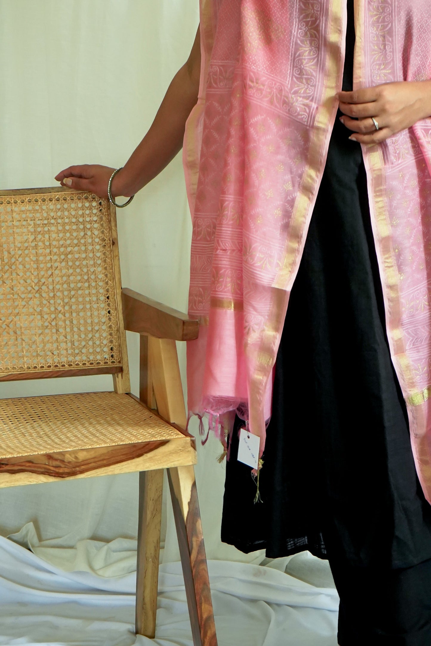 Hand Block Printed Chanderi Silk Cotton Dupatta