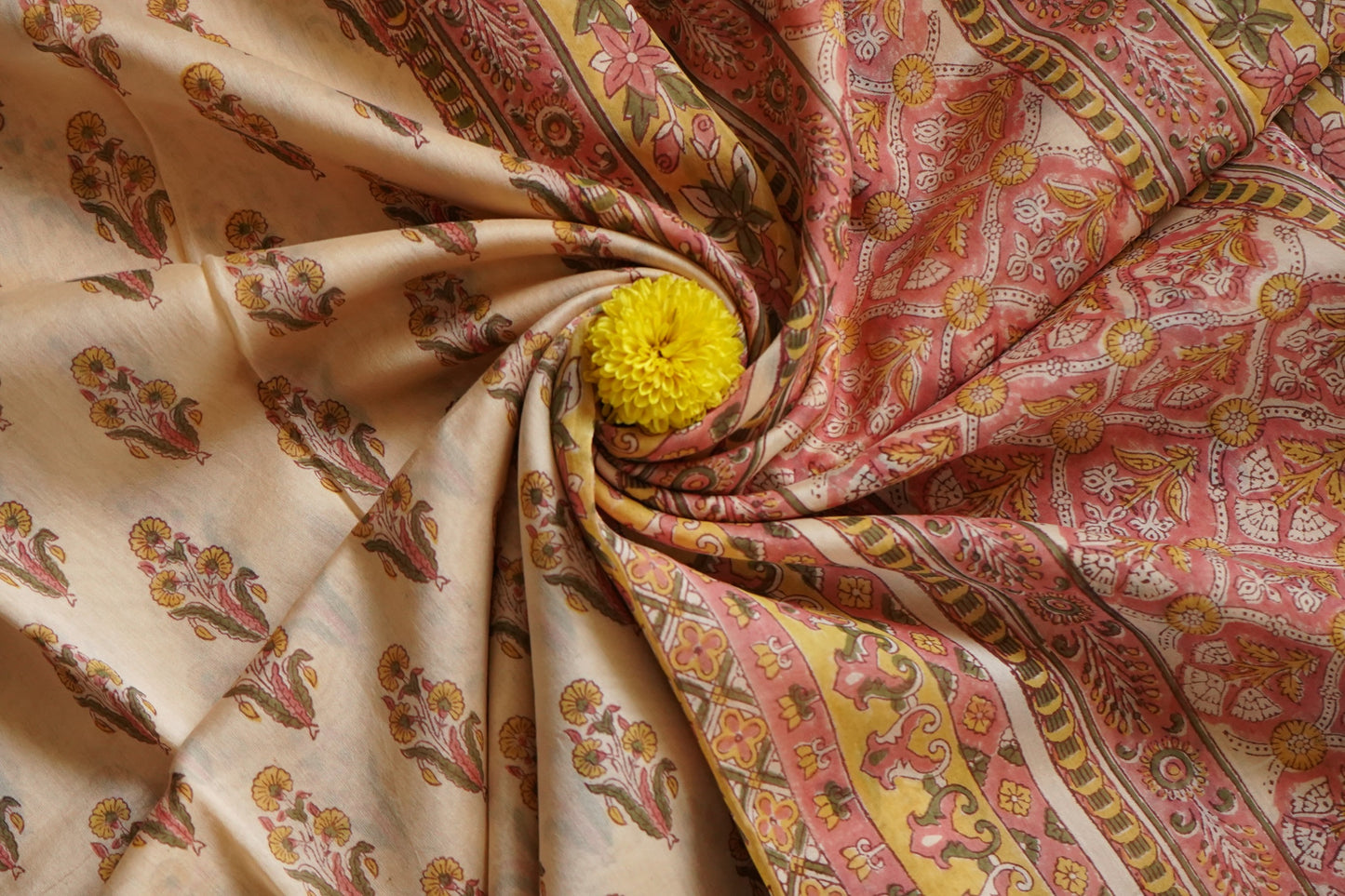 Hand Block Printed Chanderi Silk Cotton Saree