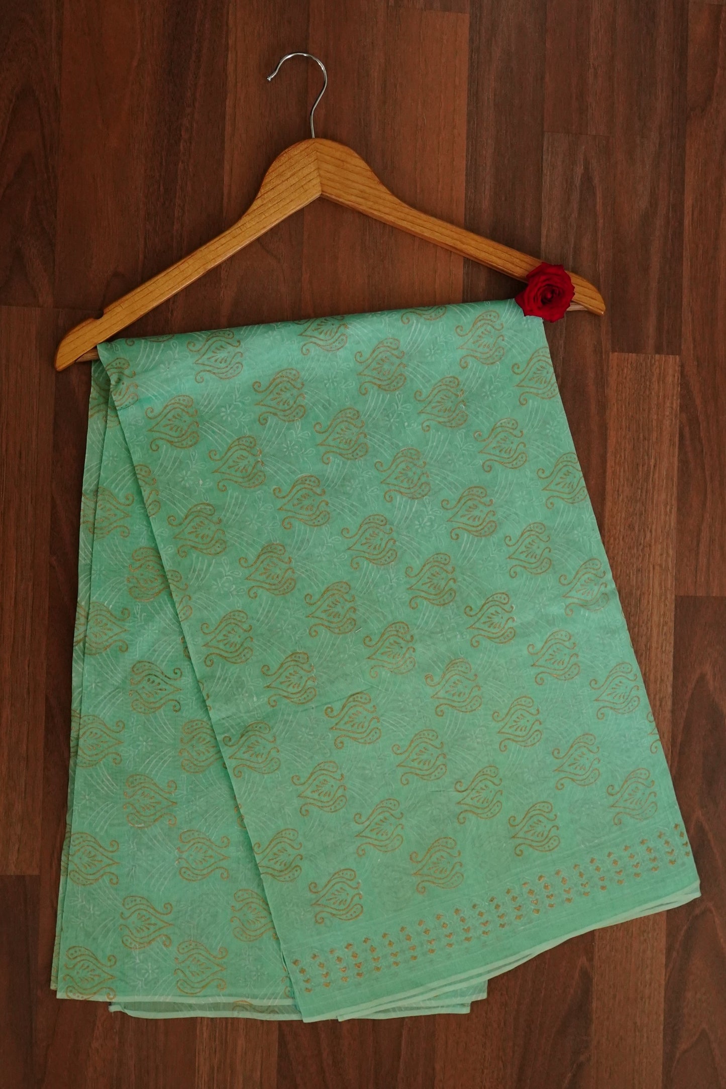 Hand Block Printed Chanderi Silk Cotton Suit Set