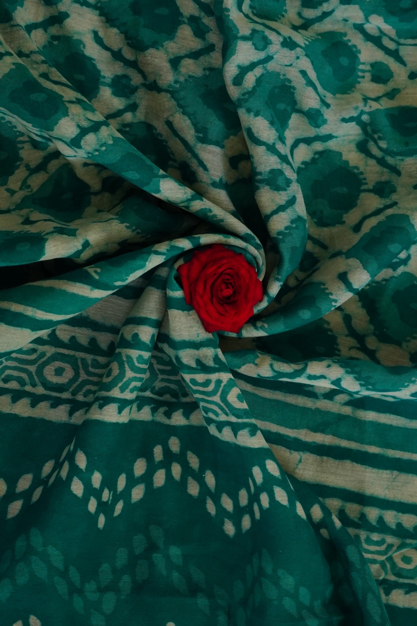 Hand Block Printed Chanderi Silk Cotton Suit Set