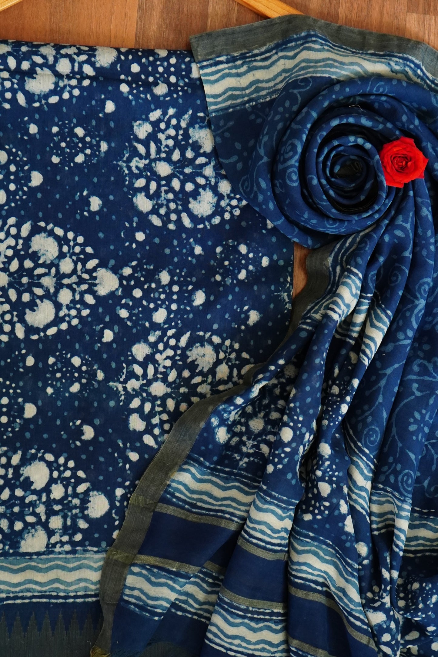 Hand Block Printed Chanderi Silk Cotton Suit Set