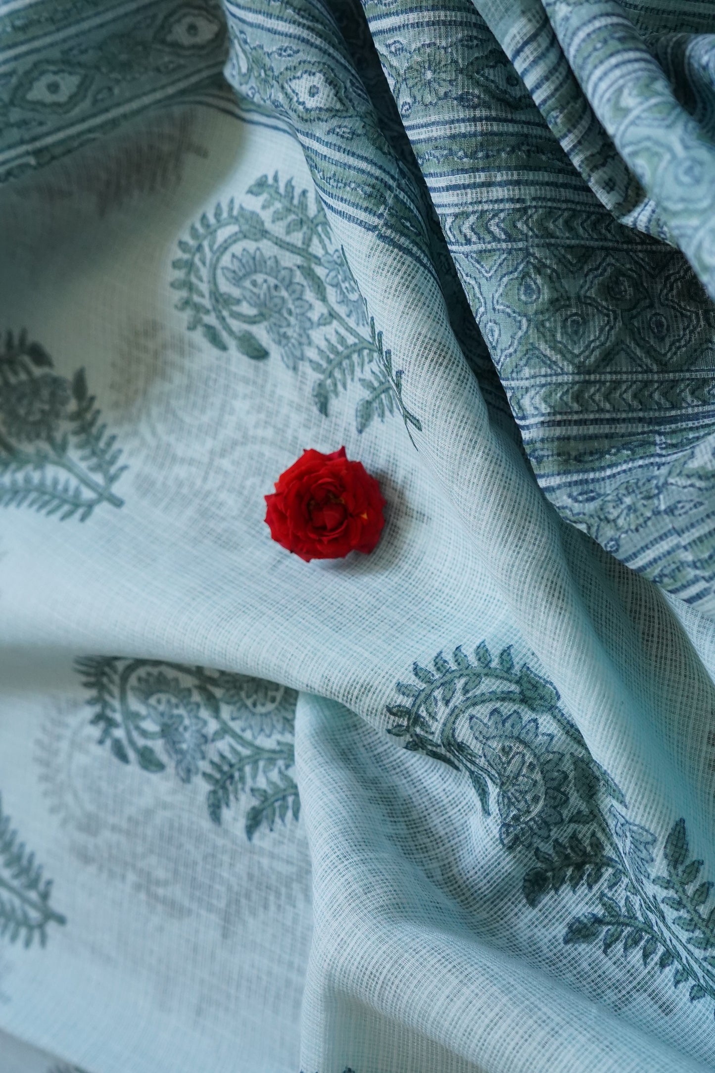 Hand Block Printed Kota Cotton Saree