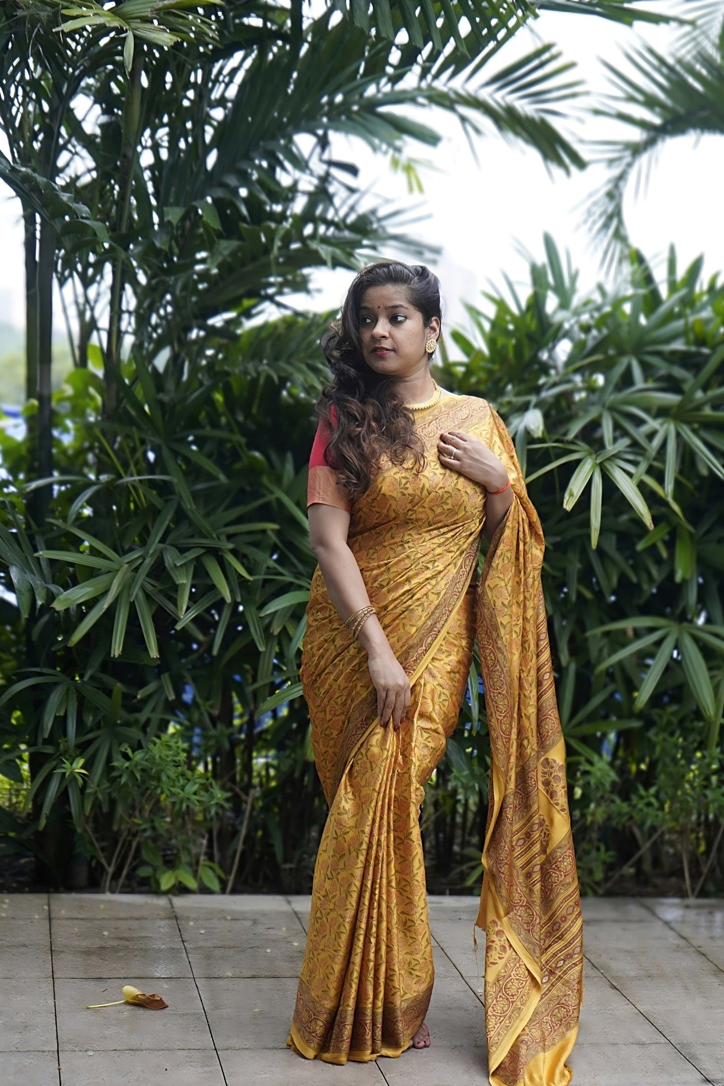 Handblock Printed Modal Silk Saree