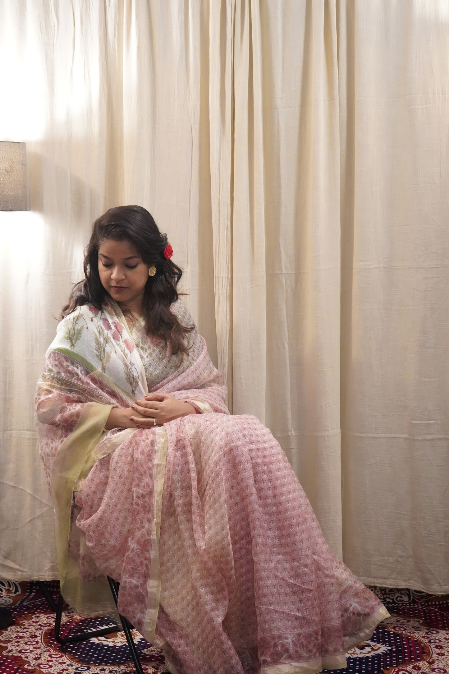 Kota Silk Handblock Printed Saree