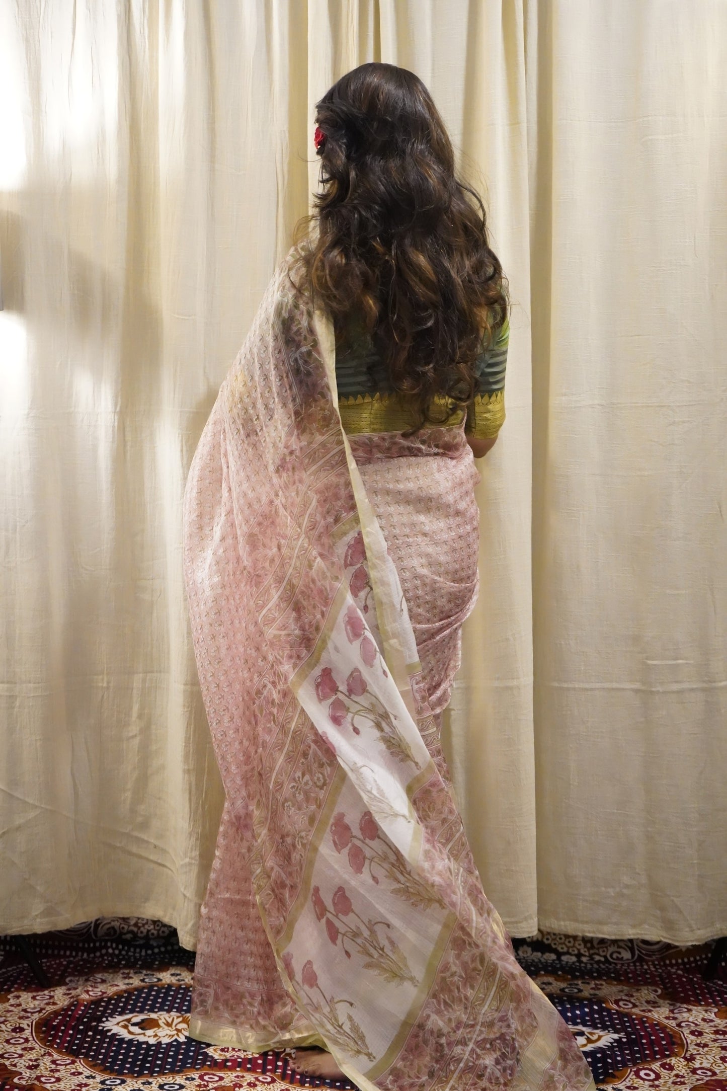 Kota Silk Handblock Printed Saree