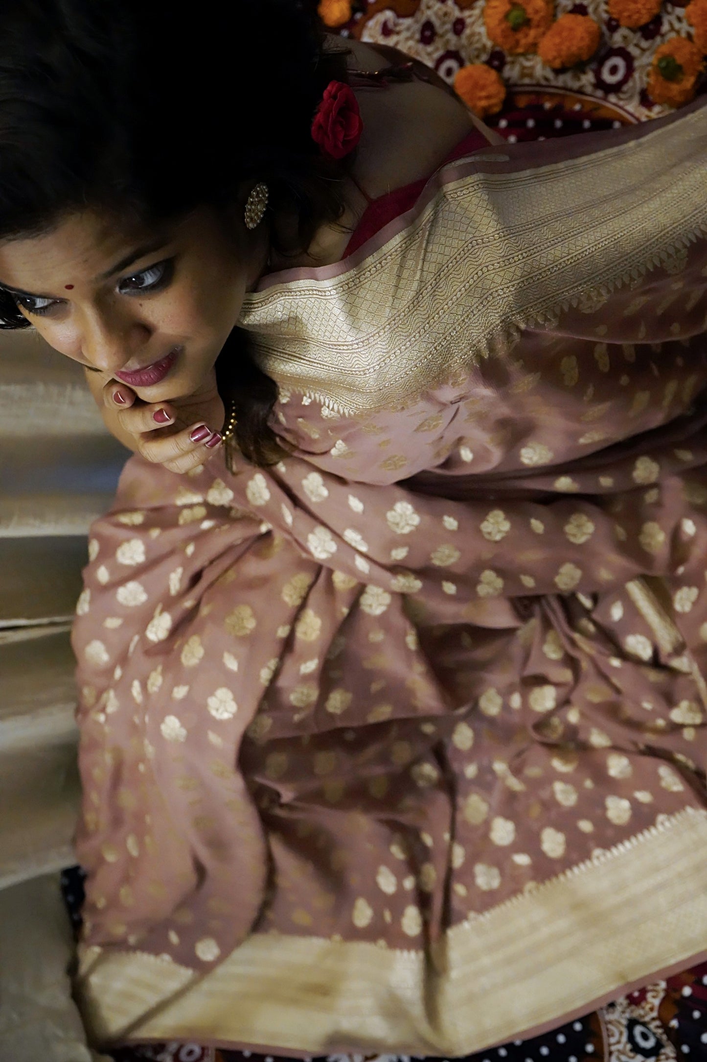 Georgette Banarasi Handwoven Saree
