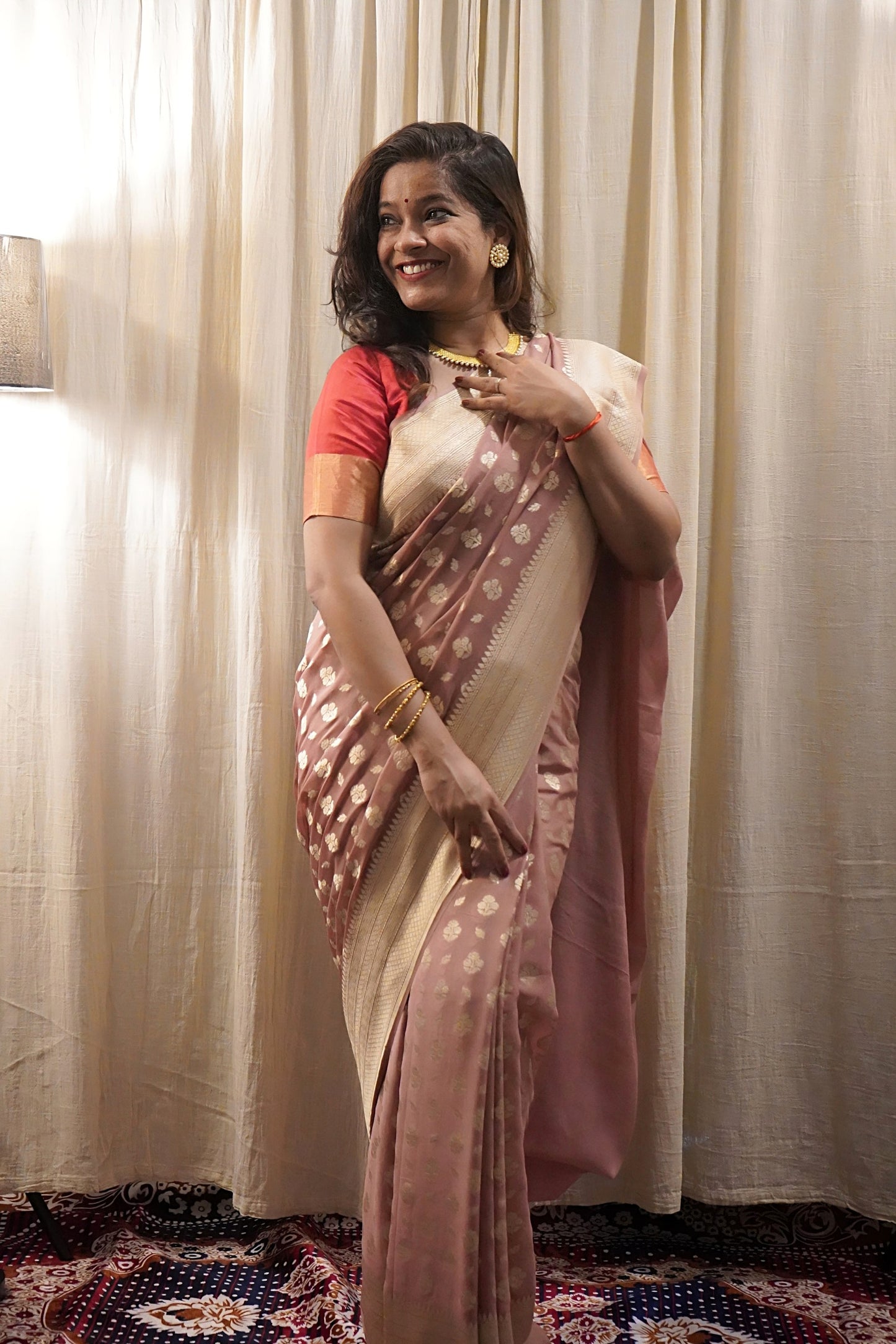 Georgette Banarasi Handwoven Saree