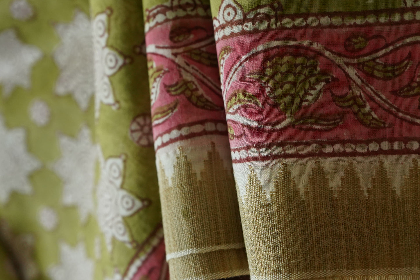 Hand Block Printed Chanderi Silk Cotton Saree