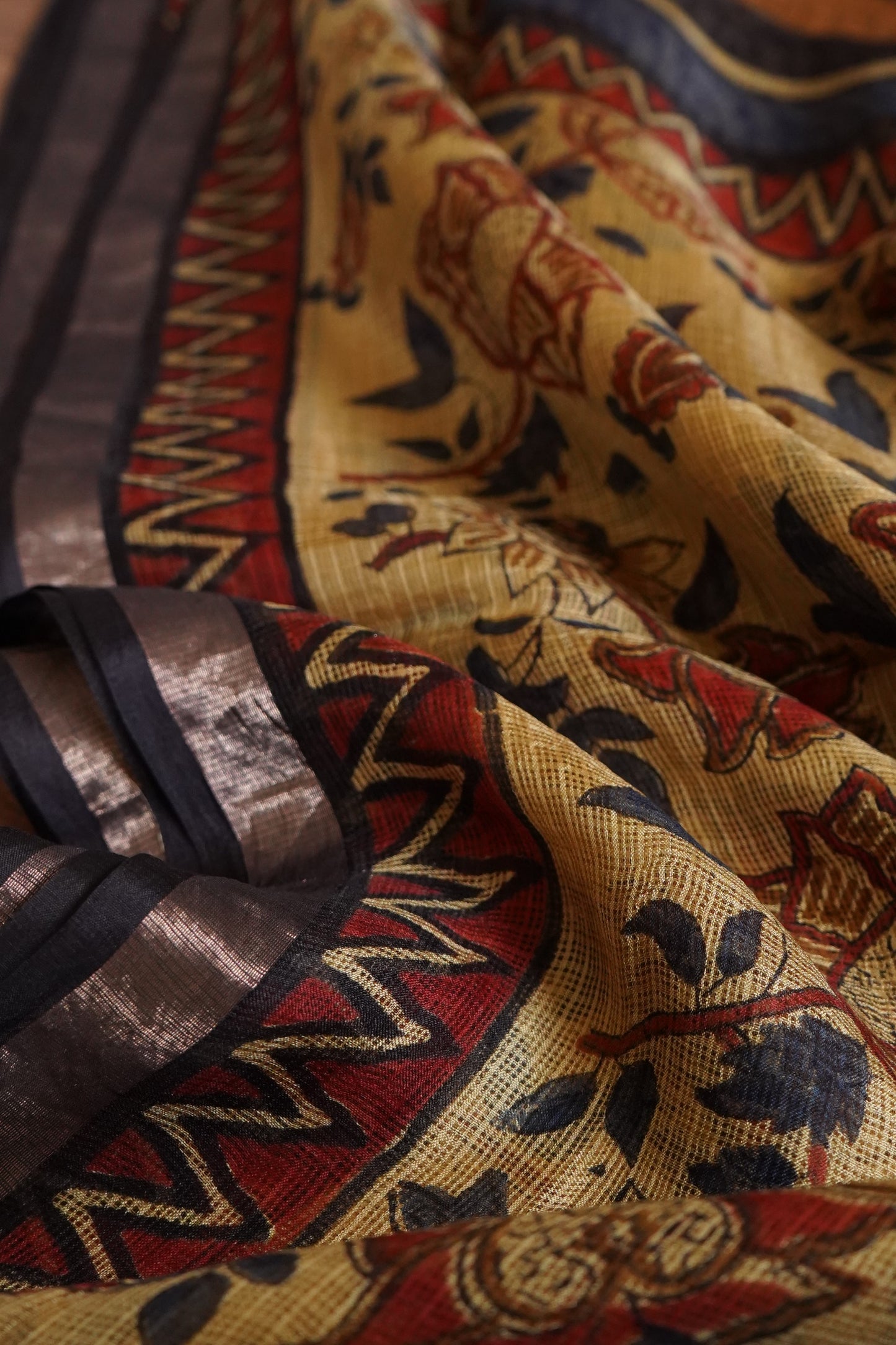 Hand Block Printed Kota Silk Saree