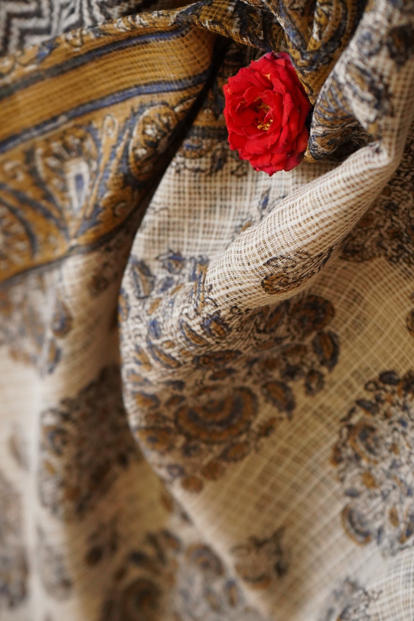 Hand Block Printed Kota Cotton Saree