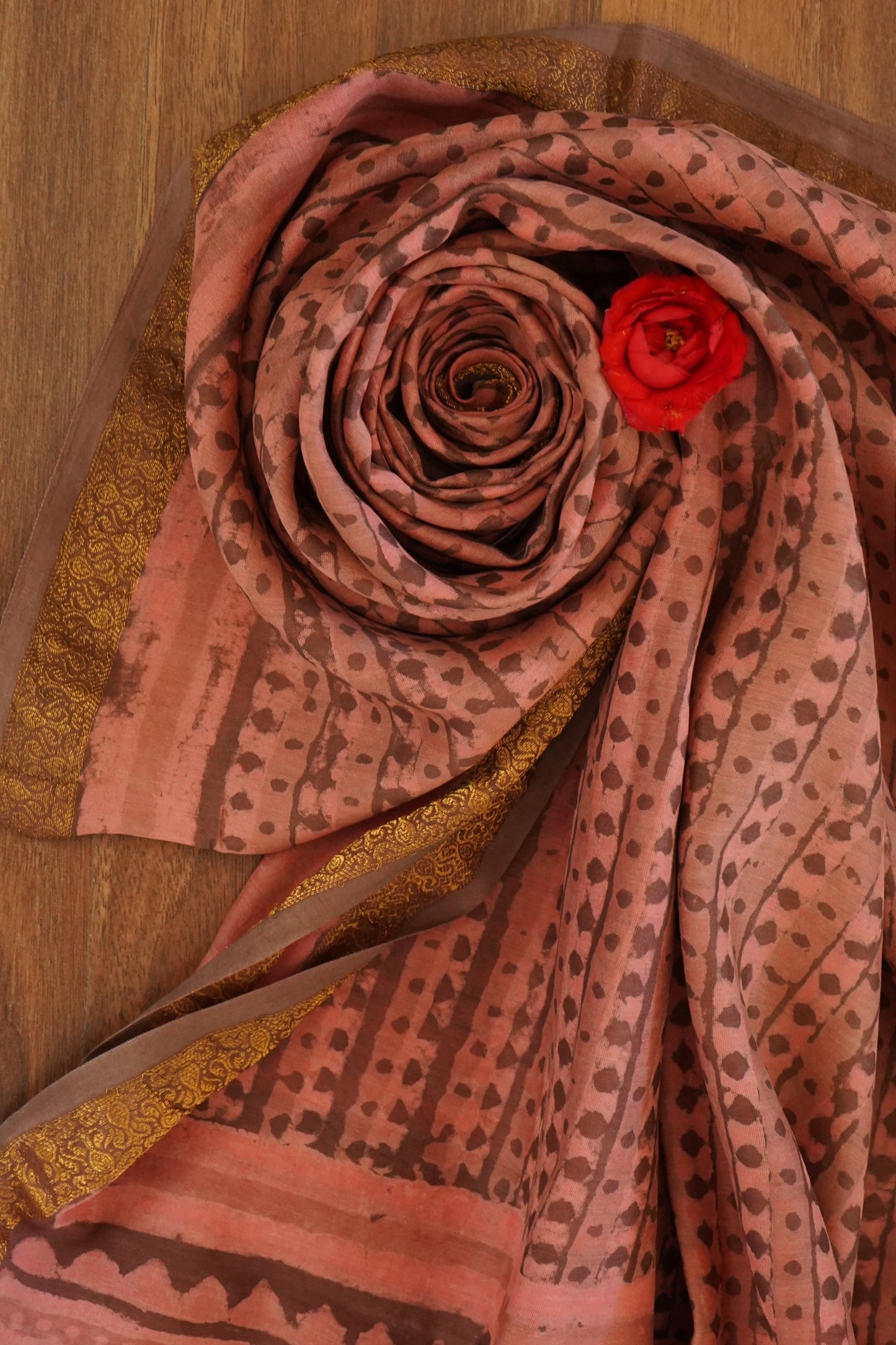 Hand Block Printed Chanderi Silk Cotton Dupatta