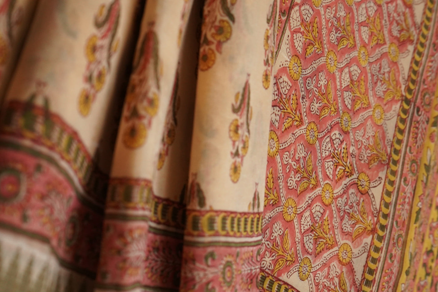 Hand Block Printed Chanderi Silk Cotton Saree