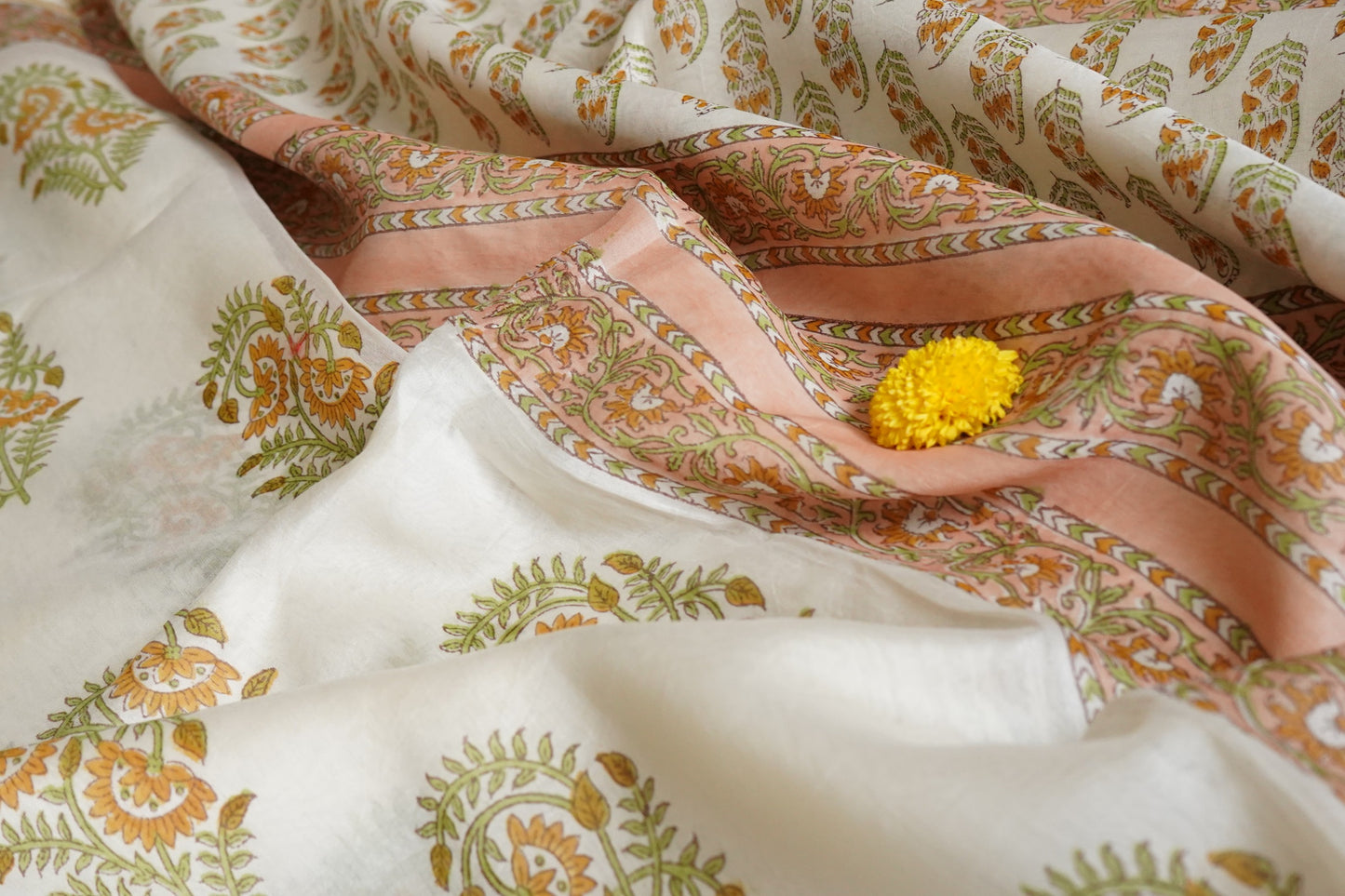 Hand Block Printed Chanderi Silk Cotton Saree