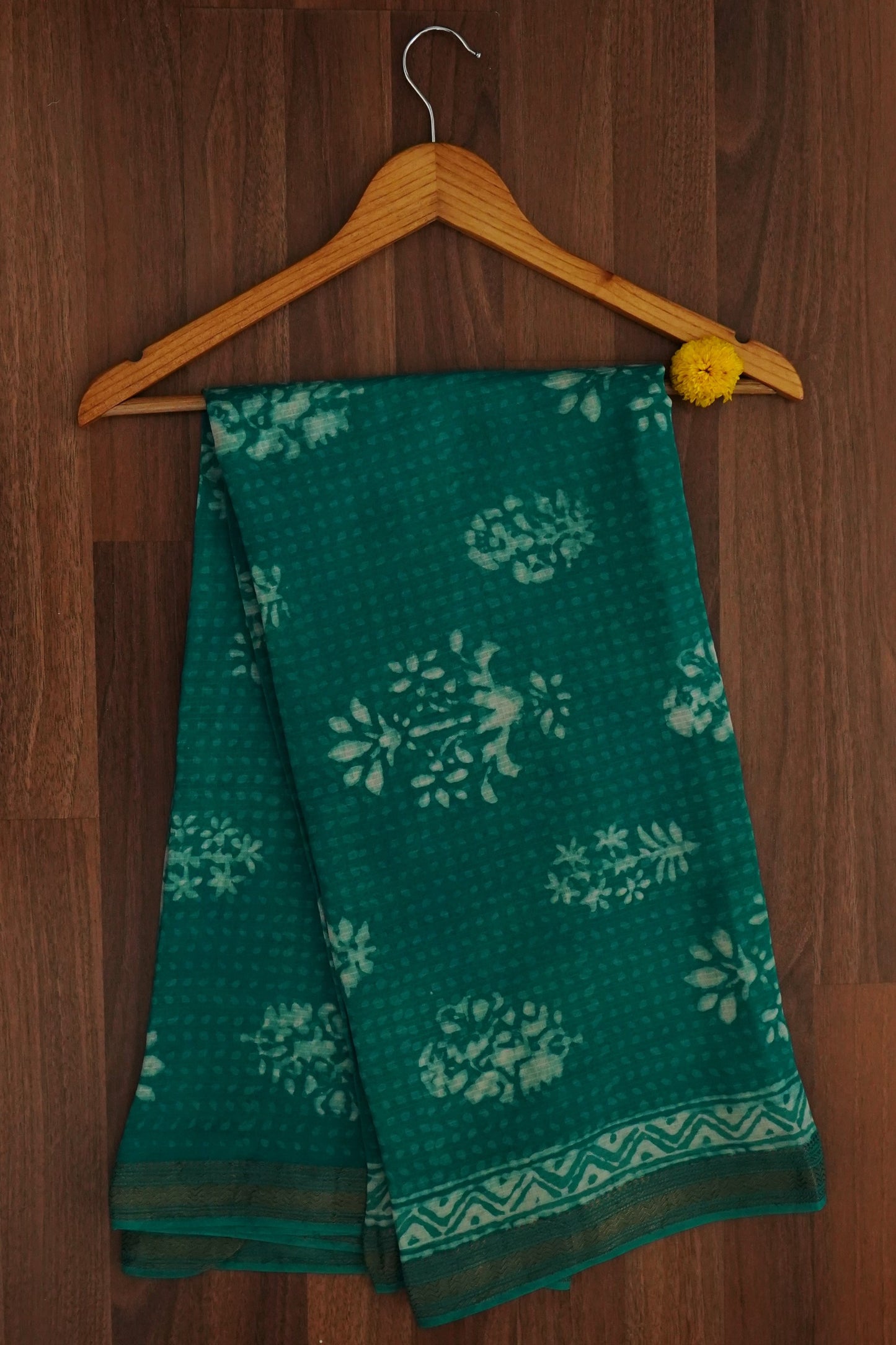 Hand Block Printed Chanderi Silk Cotton Suit Set